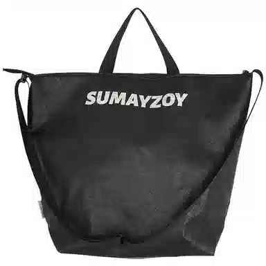SUMAYZOY DuPont Paper Large Crossbody Bag Silver Black