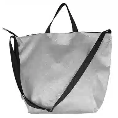 SUMAYZOY DuPont Paper Large Crossbody Bag Silver Black