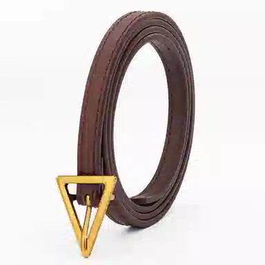 牛当家 复古三角形针扣细头层牛皮时尚装饰裤带 皮带 女款