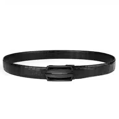 杰伦欧斯 双面鳄鱼皮真皮休闲黑色自动扣腰带鳄鱼皮裤带 皮带 男款