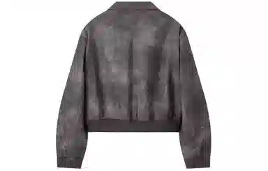 太平鸟 短款拉链仿水洗皮衣 女款