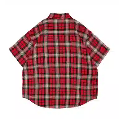 佐贝卡 格子字母刺绣长袖衬衫 女款