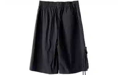 幻象者 宽松中腰薄款五分休闲短裤 男女同款 黑色