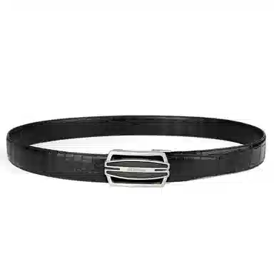 杰伦欧斯 双面鳄鱼皮真皮休闲黑色自动扣腰带鳄鱼皮裤带 皮带 男款