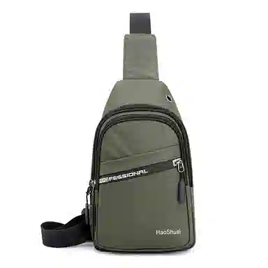 尊梵 百搭休闲收纳 尼龙 胸包 常规 男款 黑色/军绿色/灰色/卡其色/深蓝色