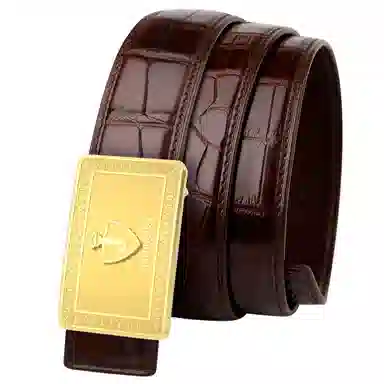 杰伦欧斯 无拼接配不锈钢扣内穿鳄鱼皮 皮带 男款