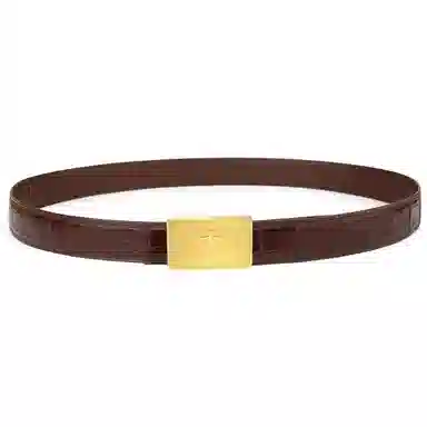 杰伦欧斯 无拼接配不锈钢扣内穿鳄鱼皮 皮带 男款