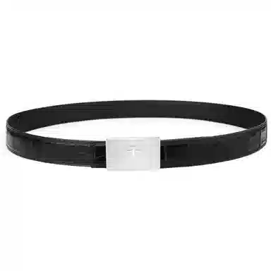 杰伦欧斯 无拼接配不锈钢扣内穿鳄鱼皮 皮带 男款