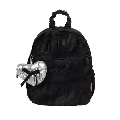 萝拉原创 轻便简约大容量 涤纶 双肩包 小号 女款 银色/奶白色/黑色/绿色