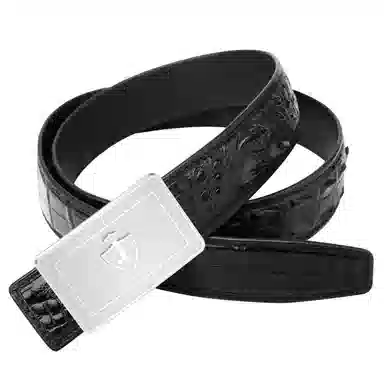 杰伦欧斯 无拼接配不锈钢扣内穿鳄鱼皮 皮带 男款