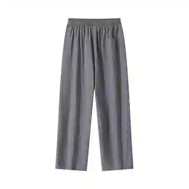 三体 冰丝直筒垂感拖地透气美式复古基础纯色简约抽绳宽松柔软舒适百搭户外通勤弹力学生多巴胺薄款显瘦高街潮牌休闲裤 男女同款