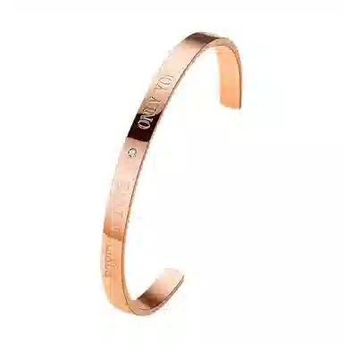 阿梵尼 真爱系列字母设计款开口高级轻奢气质  钛钢 手镯 女款