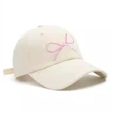 白卷 软顶休闲嘻哈遮阳帽甜美蝴蝶结刺绣 棉 棒球帽 男女同款情侣款