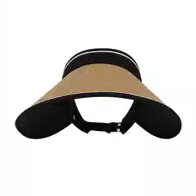 白卷 夏季休闲户外遮阳百搭大檐空顶帽 草编 聚酯纤维 防晒帽 男女同款情侣款