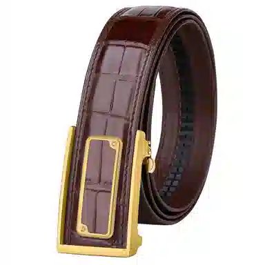 杰伦欧斯 不锈钢自动扣档真皮商务休闲 皮带 男款