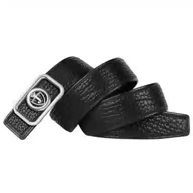 杰伦欧斯 真皮不锈钢平滑扣裤带潮流韩版青年男士腰带 皮带 男款