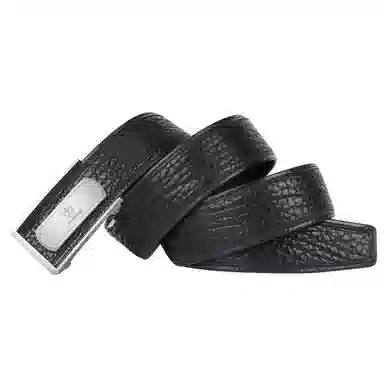 杰伦欧斯 质感野牛皮 不锈钢自动扣 真皮 皮带 男款