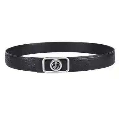 杰伦欧斯 真皮不锈钢平滑扣裤带潮流韩版青年男士腰带 皮带 男款