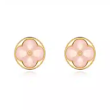 韵系 四叶草 铜镀金 耳钉 女款