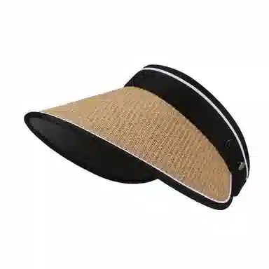 白卷 夏季休闲户外遮阳百搭大檐空顶帽 草编 聚酯纤维 防晒帽 男女同款情侣款