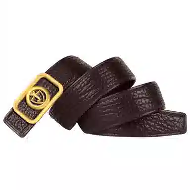 杰伦欧斯 真皮不锈钢平滑扣裤带潮流韩版青年男士腰带 皮带 男款