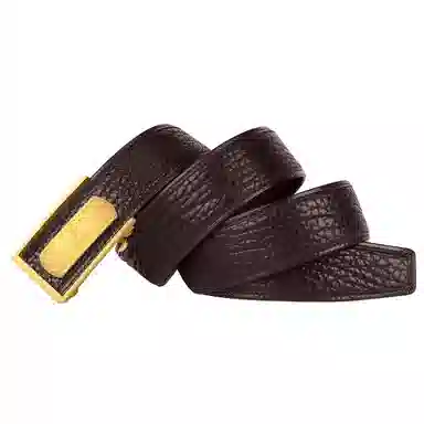 杰伦欧斯 质感野牛皮 不锈钢自动扣 真皮 皮带 男款