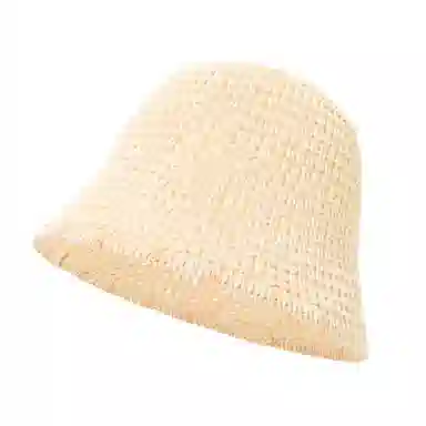 白卷 夏日百搭遮阳拼色编织防晒太阳帽 草编 聚酯纤维 渔夫帽 男女同款情侣款