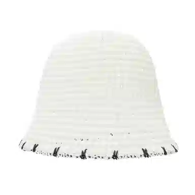 白卷 夏日百搭遮阳拼色编织防晒太阳帽 草编 聚酯纤维 渔夫帽 男女同款情侣款