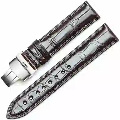 港爵竹节纹鳄鱼皮手表带代用浪琴欧米茄天梭积家万国男女通用真皮表带手表表带通用