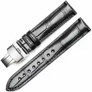 港爵竹节纹鳄鱼皮手表带代用浪琴欧米茄天梭积家万国男女通用真皮表带手表表带通用