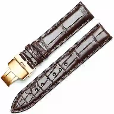 港爵竹节纹鳄鱼皮手表带代用浪琴欧米茄天梭积家万国男女通用真皮表带手表表带通用