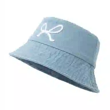 白卷 夏季遮阳百搭牛仔蝴蝶结刺绣 棉 渔夫帽 男女同款情侣款