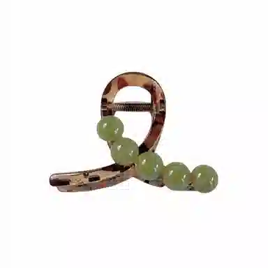 尚先生 设计感透棕色亚克力发抓绿色树脂圆珠抓夹  发卡头饰 发夹 女款