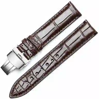 港爵竹节纹鳄鱼皮手表带代用浪琴欧米茄天梭积家万国男女通用真皮表带手表表带通用