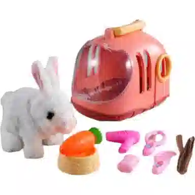 雄俊 星空宠物篮兔子 毛绒 玩具