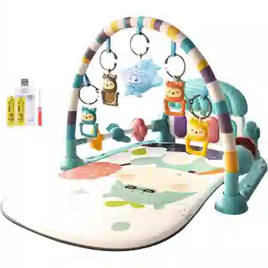 益米 婴儿健身架 安抚哄娃神器 脚踏钢琴 故事机 有灯光 早教益智玩具