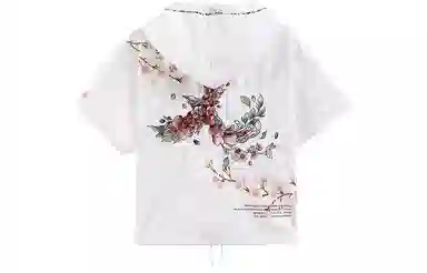 鬼洗 蓝印绣花纽扣肩宽外套 女款