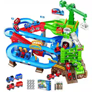 贝杰斯 矿场汽车轨道 闯关大冒险 电动工程 早教益智玩具