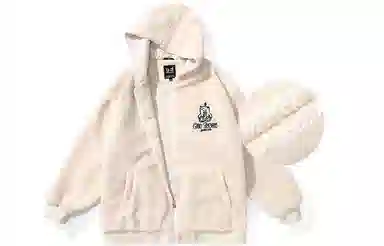 bt Simple Monster Letter Embroidered Fleece Hoodie Jacket