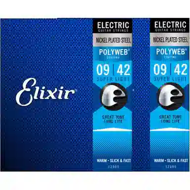 Elixir POLYWEB Standard Electric Guitar Strings Nickel Steel Core