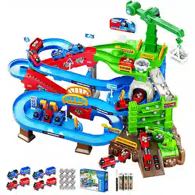 贝杰斯 矿场汽车轨道 闯关大冒险 电动工程 早教益智玩具