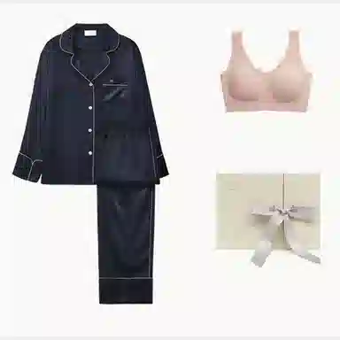 桑罗 精致高级真丝轻盈贴肤舒适休闲睡衣套装 女款 礼盒装