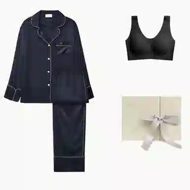 桑罗 精致高级真丝轻盈贴肤舒适休闲睡衣套装 女款 礼盒装