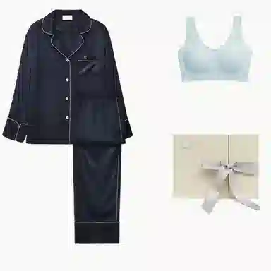 桑罗 精致高级真丝轻盈贴肤舒适休闲睡衣套装 女款 礼盒装