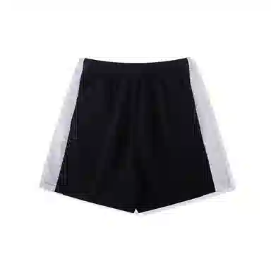 我是大卫 健身过膝设计感双色拼接条纹休闲短裤 男款 黑色