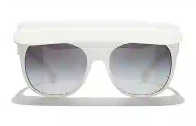 CHANEL Sunglasses 57mm White