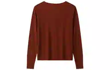 恒源祥 纯色圆领桂花针纽扣长袖针织衫 女款