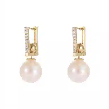 韵系 法式 锆石珍珠 耳环 女款