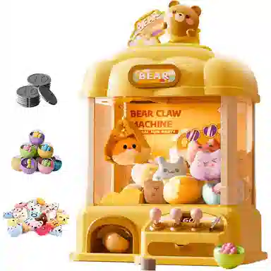 益米 大号娃娃机 网红抓娃娃带声光 节日礼 物 彩虹兔奶茶熊 玩具