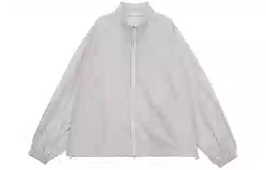 MATIN KIM Logo Coated Raglan Jacket Gray